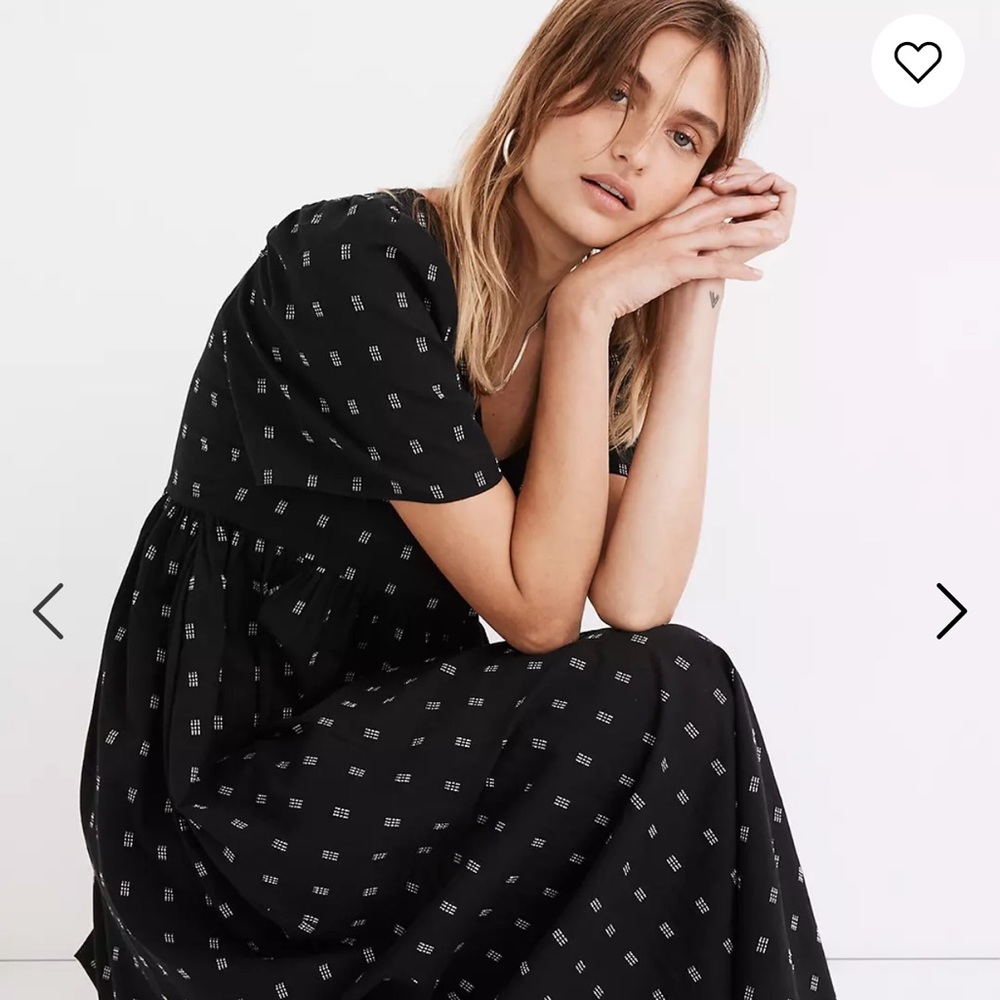 Madewell Dobby Puff sleeve v neck dress